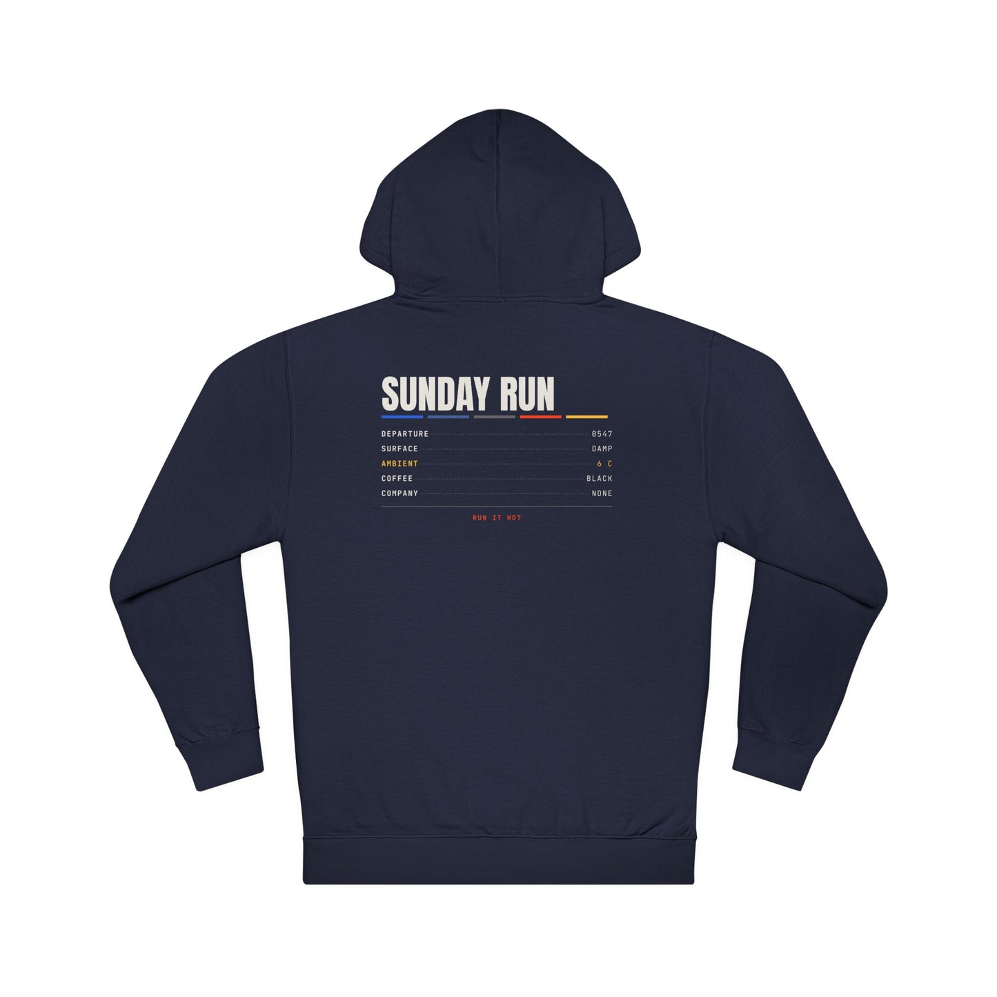 Sunday Run Hoodie - Minimal Running Schedule Pullover